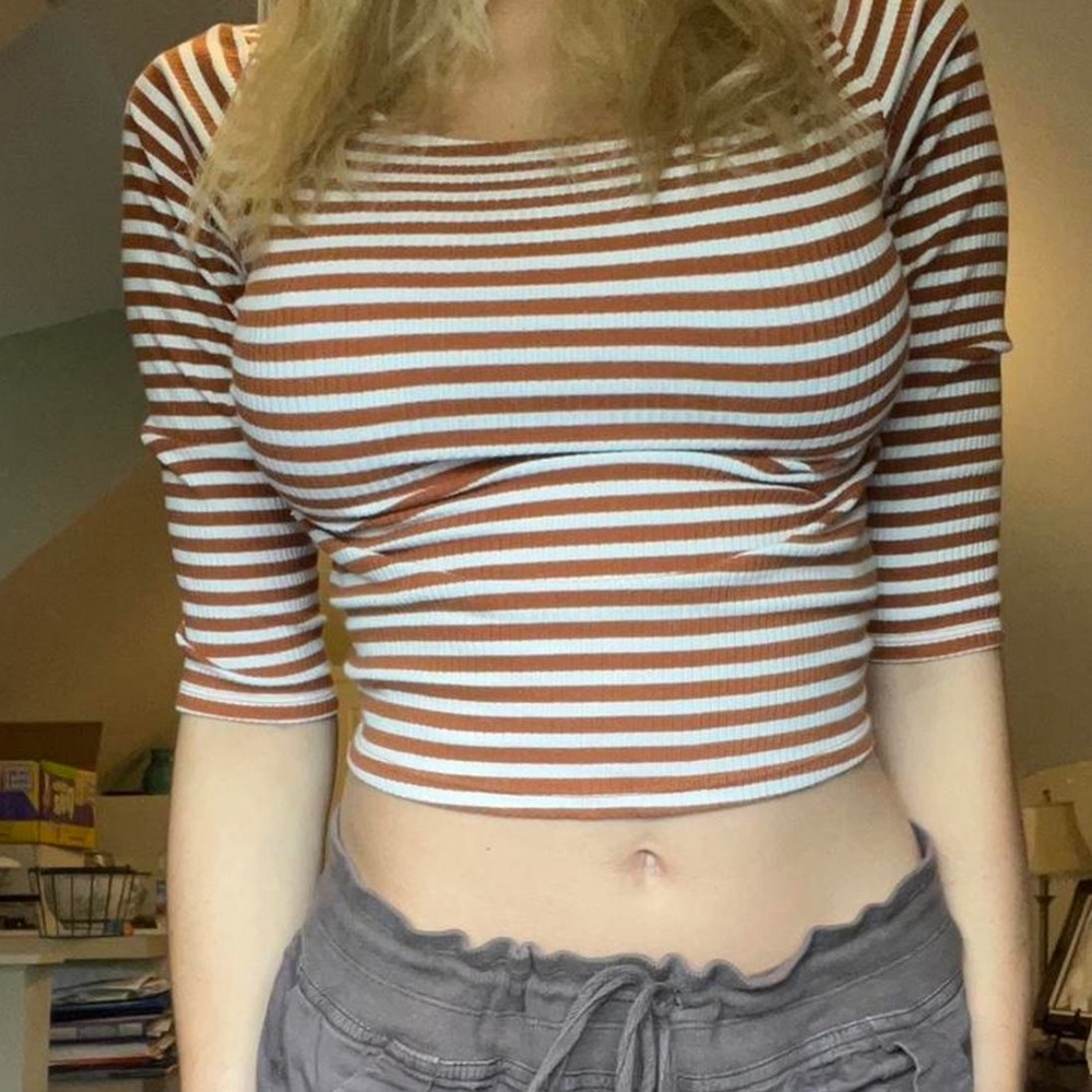 Urban Outfitters Top! Orange and White stripes!